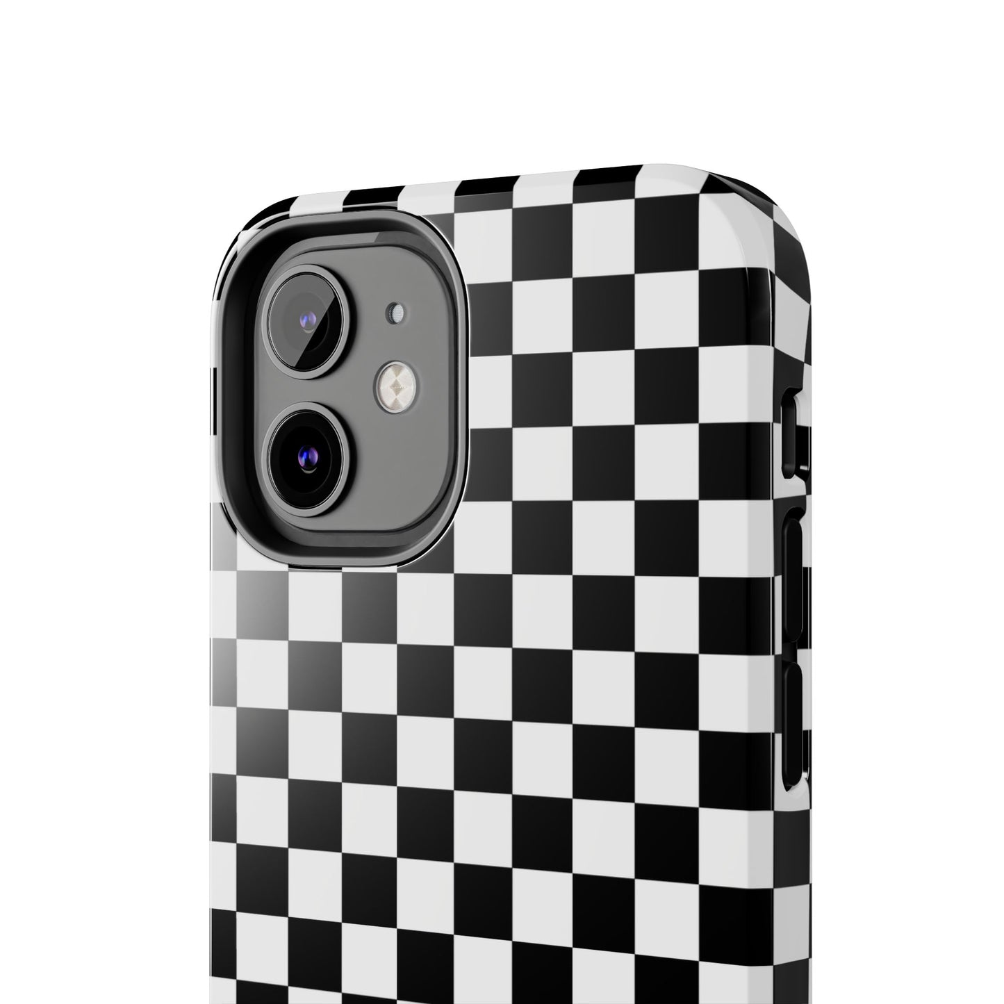 Checker Flag Tough Phone Case - Black and White Graphic Design