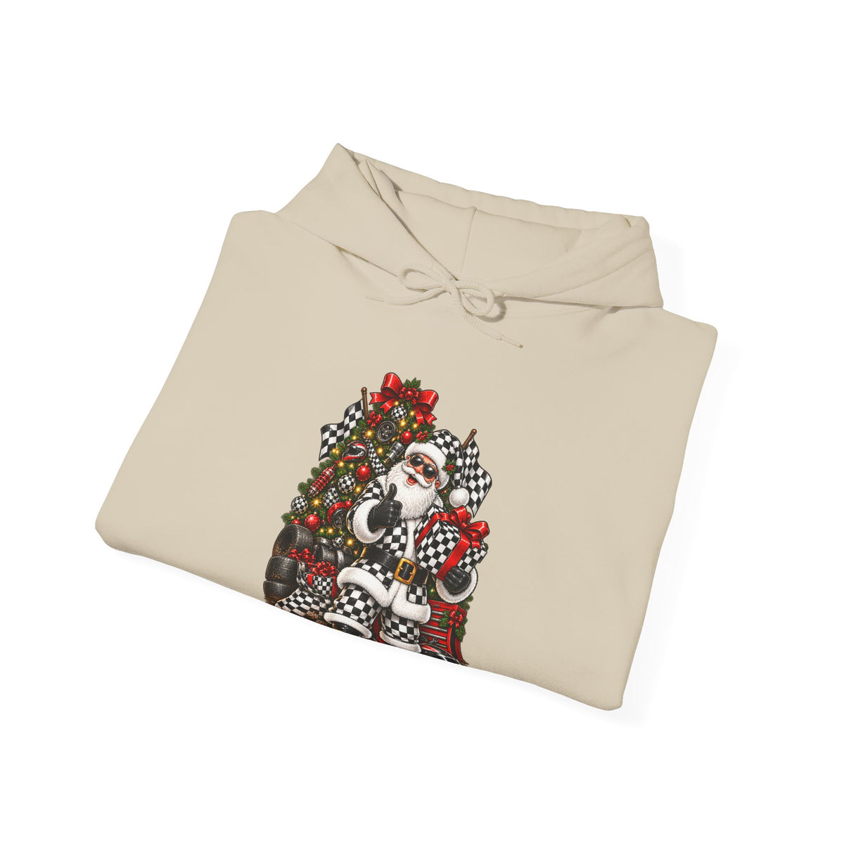 Racing Santa Christmas Holiday Hoodie