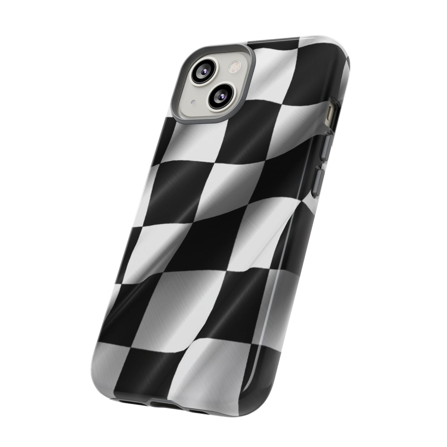 Racing Phone Case, Checkered Flag Design, Tough Case