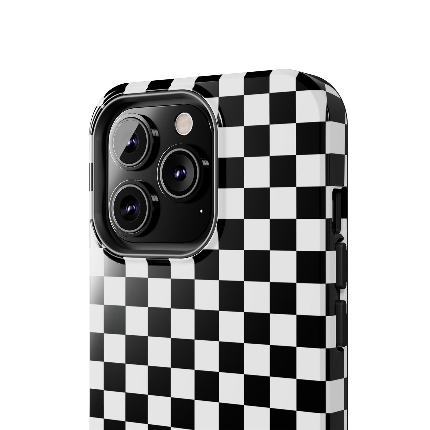 Checker Flag Tough Phone Case - Black and White Graphic Design
