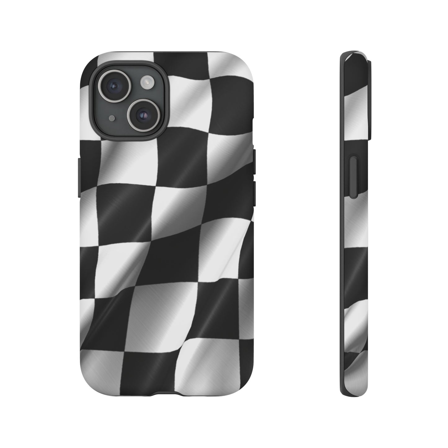 Racing Phone Case, Checkered Flag Design, Tough Case