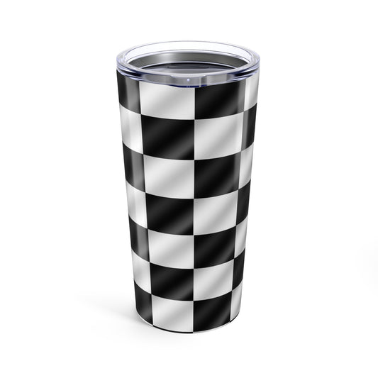 Checkered Flag Tumbler 20oz With Lid