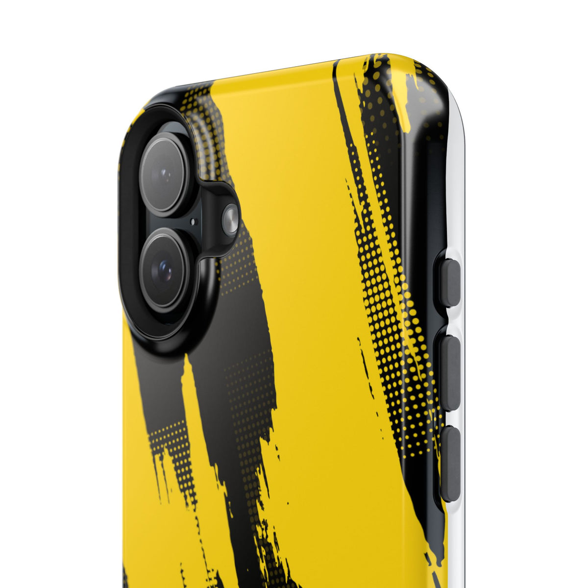 Yellow Black Abstract Brushstroke Magnetic Phone Case