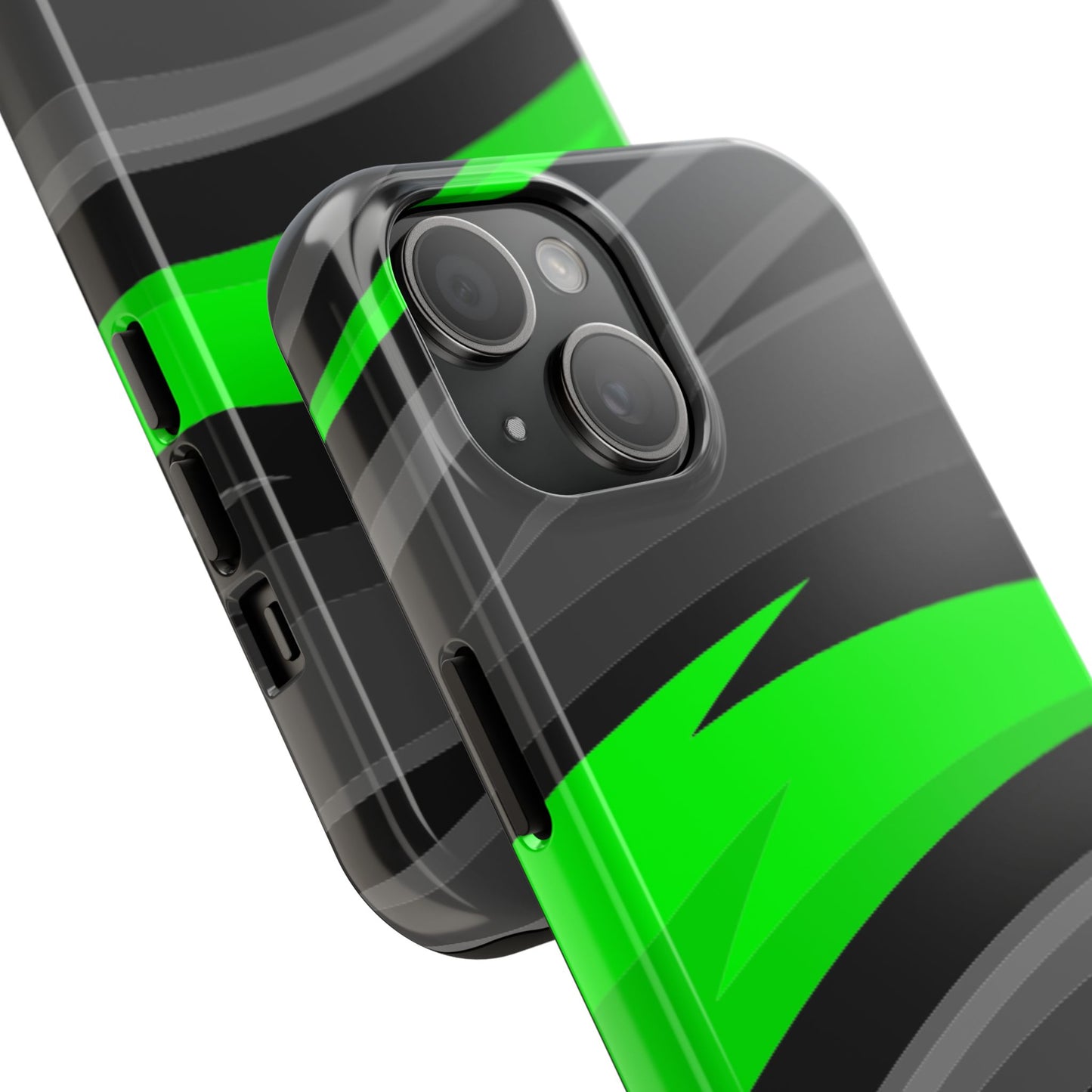 Racing Graphic Green/Black/Gray Tough Phone Cases