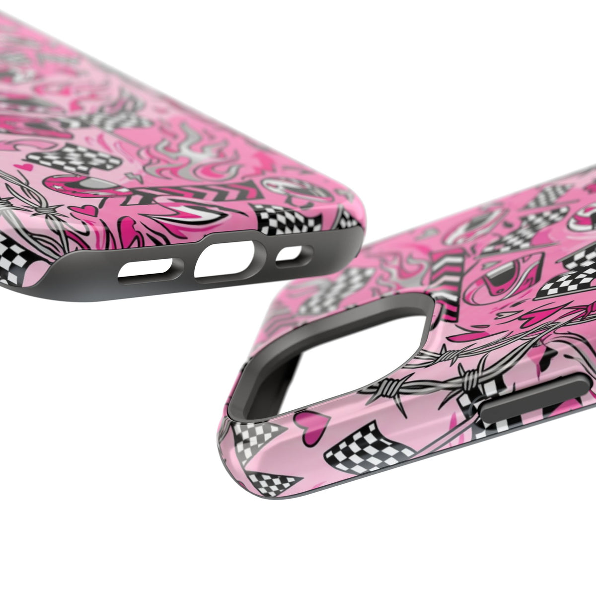 Pink Racing Helmets Magnetic Phone Case