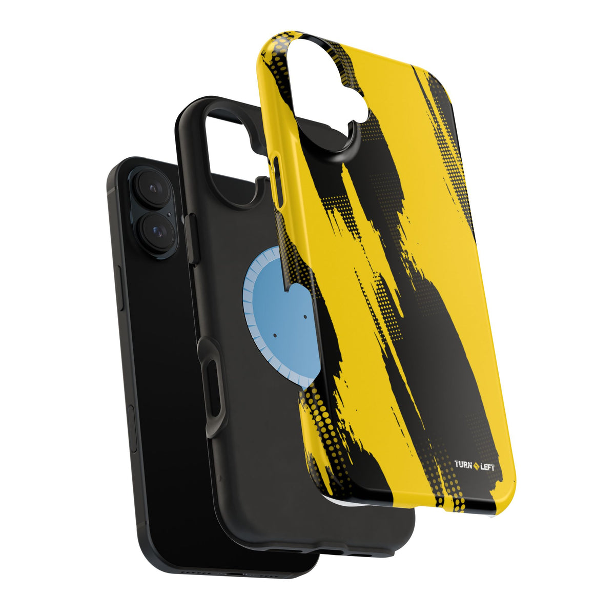 Yellow Black Abstract Brushstroke Magnetic Phone Case