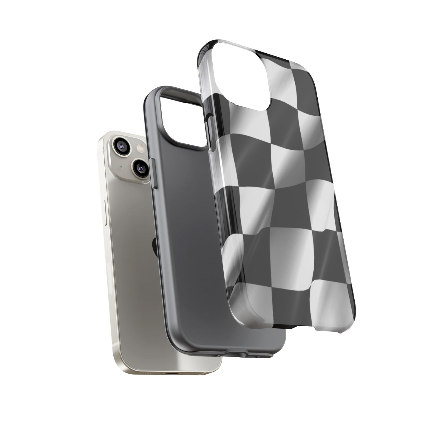 Racing Phone Case, Checkered Flag Design, Tough Case