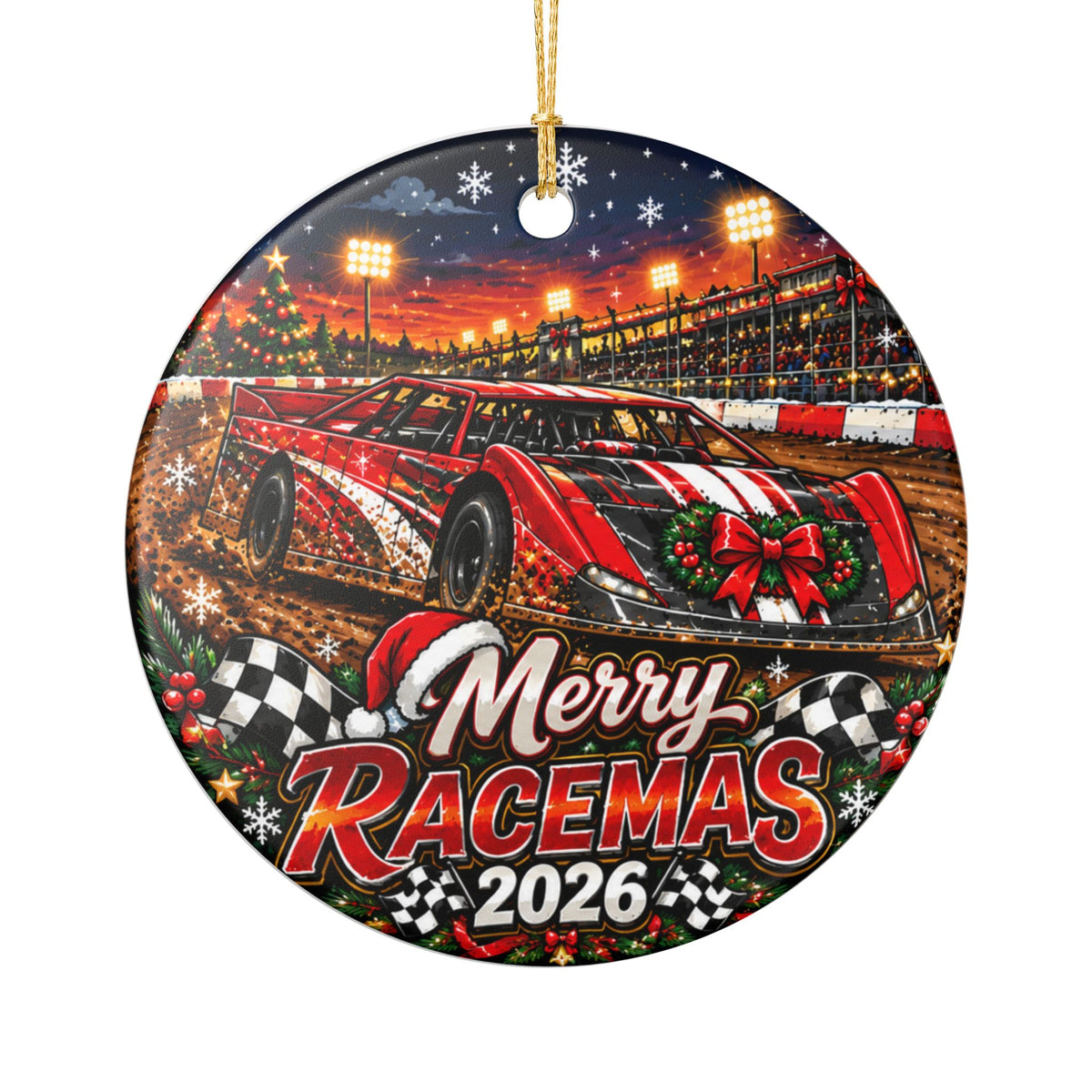 Late Model Merry Racemas Racing Ceramic Ornament 2026