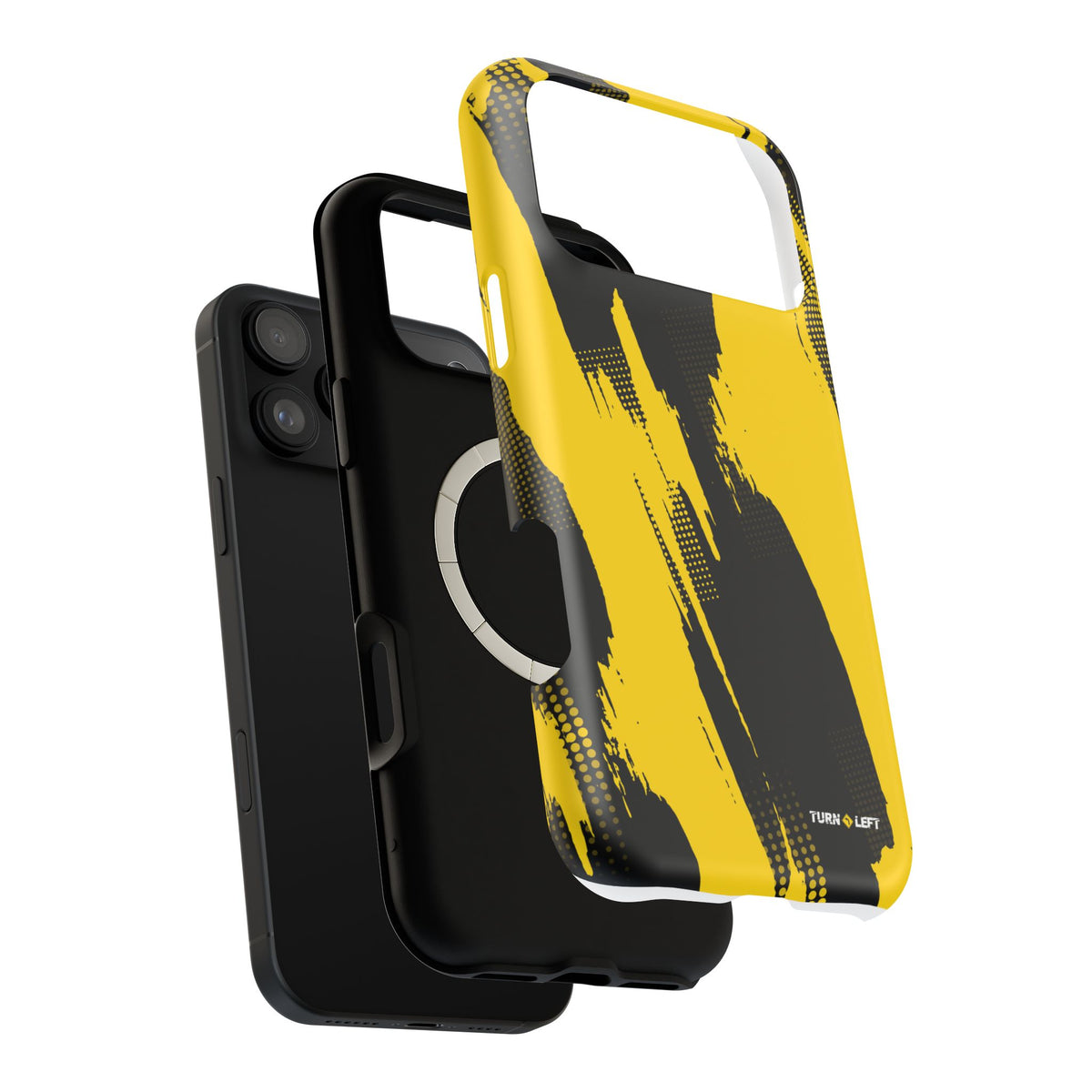Yellow Black Abstract Brushstroke Magnetic Phone Case