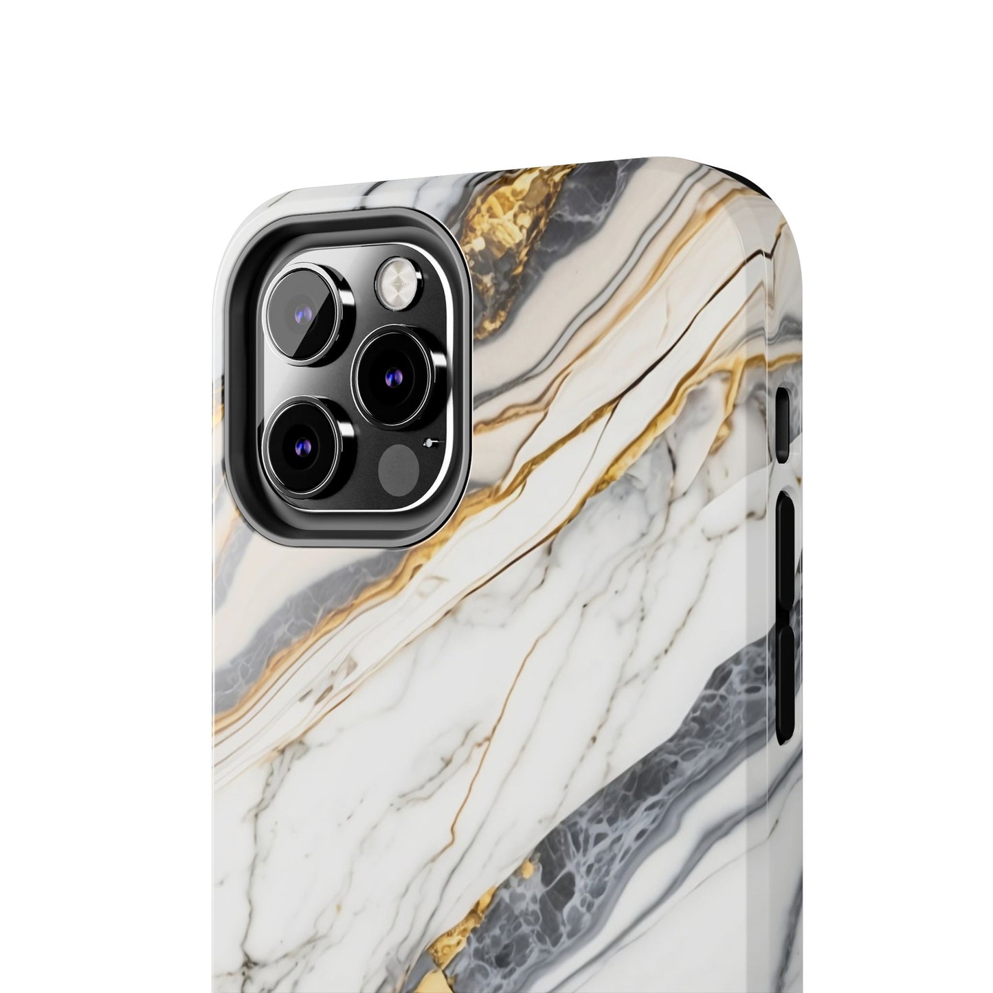 White Gold Marble Tough Phone Cases