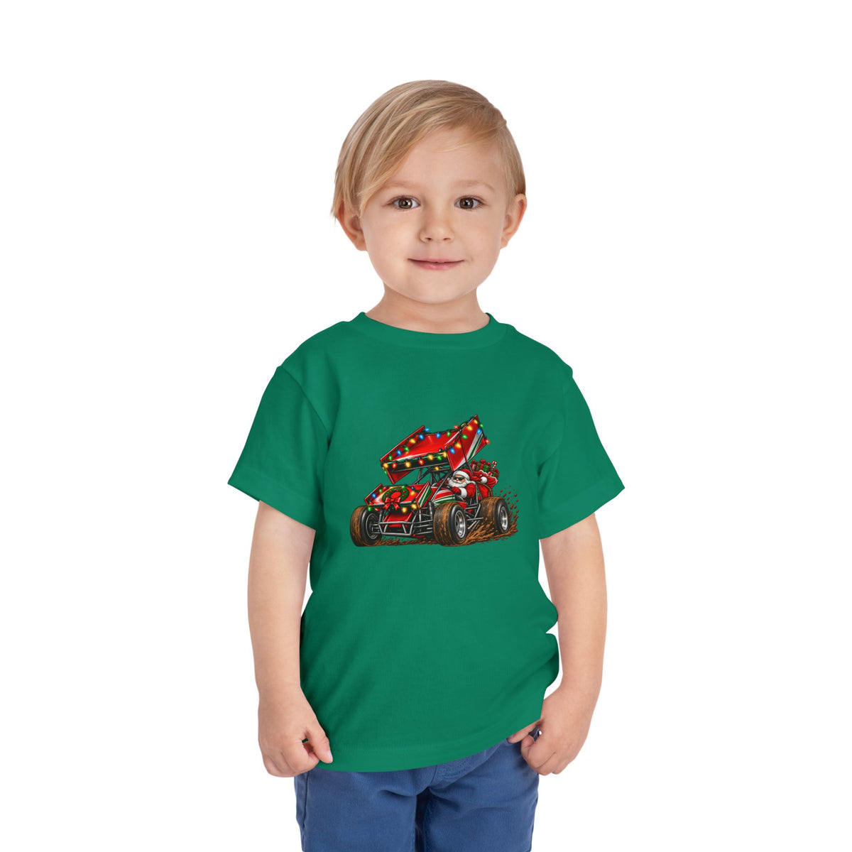 Christmas Racing – Santa Sprint Race Car Design Toddler Short Sleeve Tee