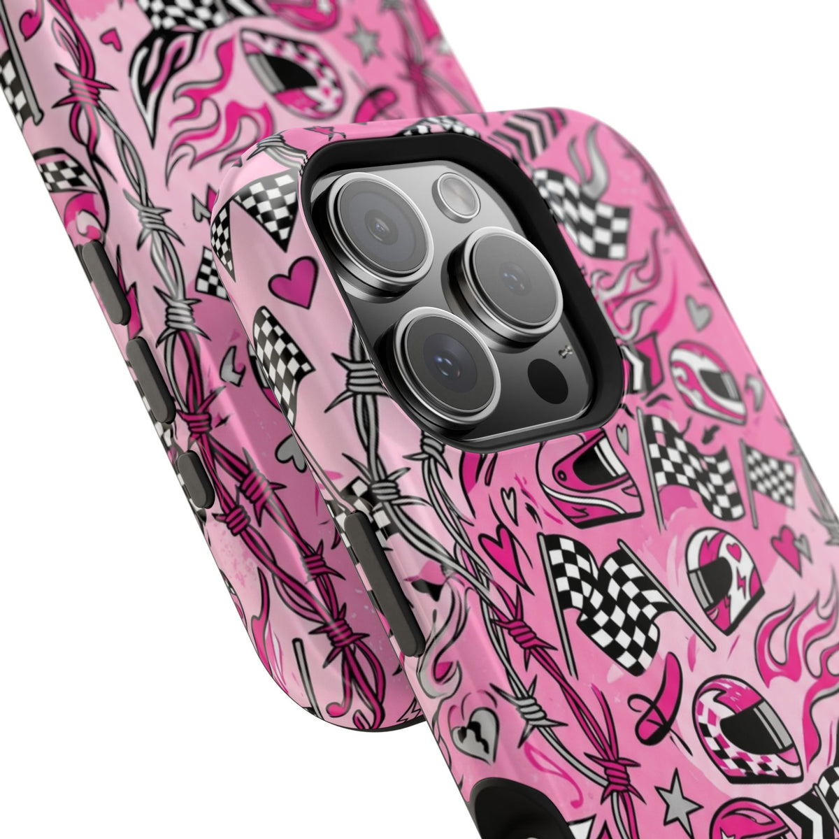 Pink Racing Helmets Magnetic Phone Case