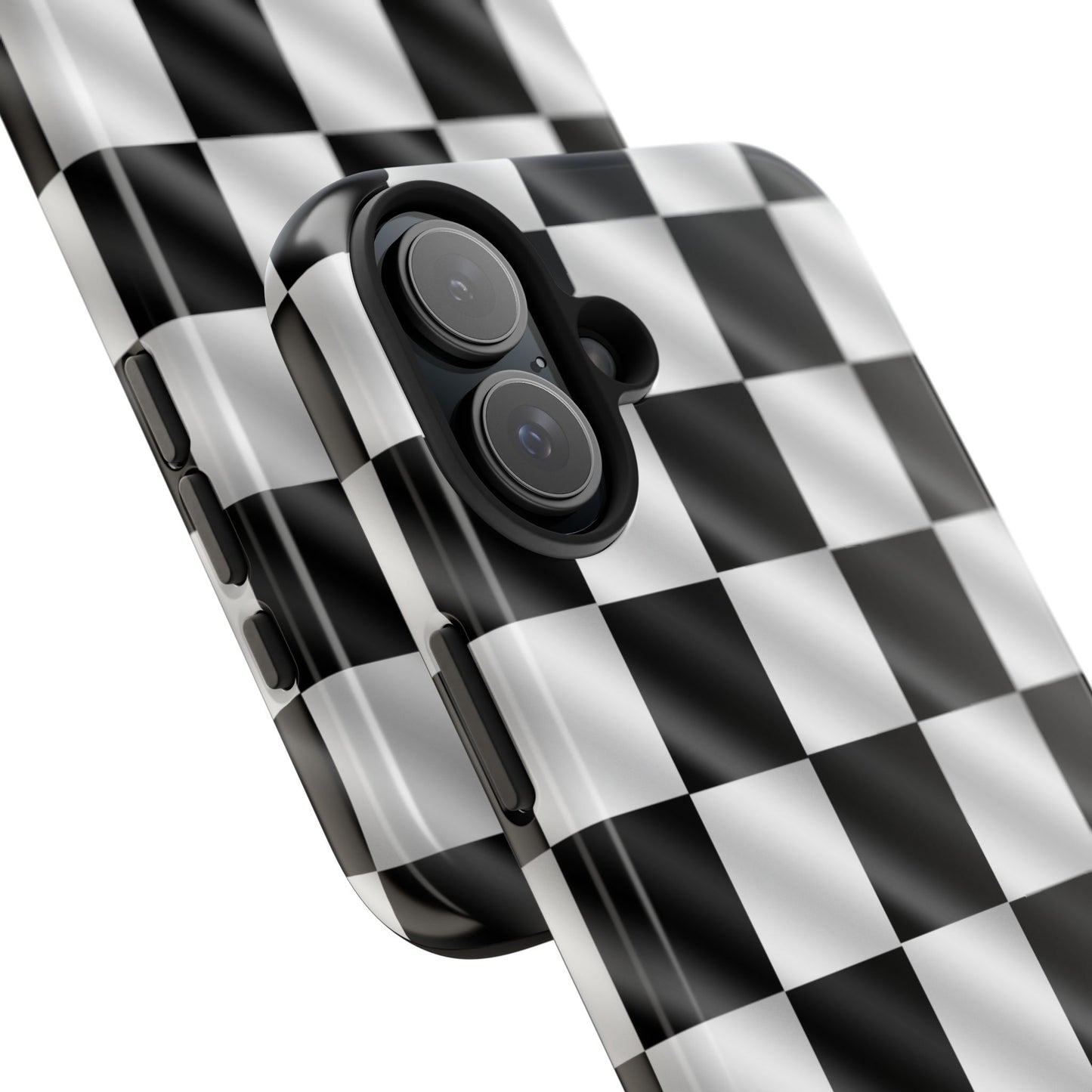 3D Effect Checkered Flag Tough Phone Cases