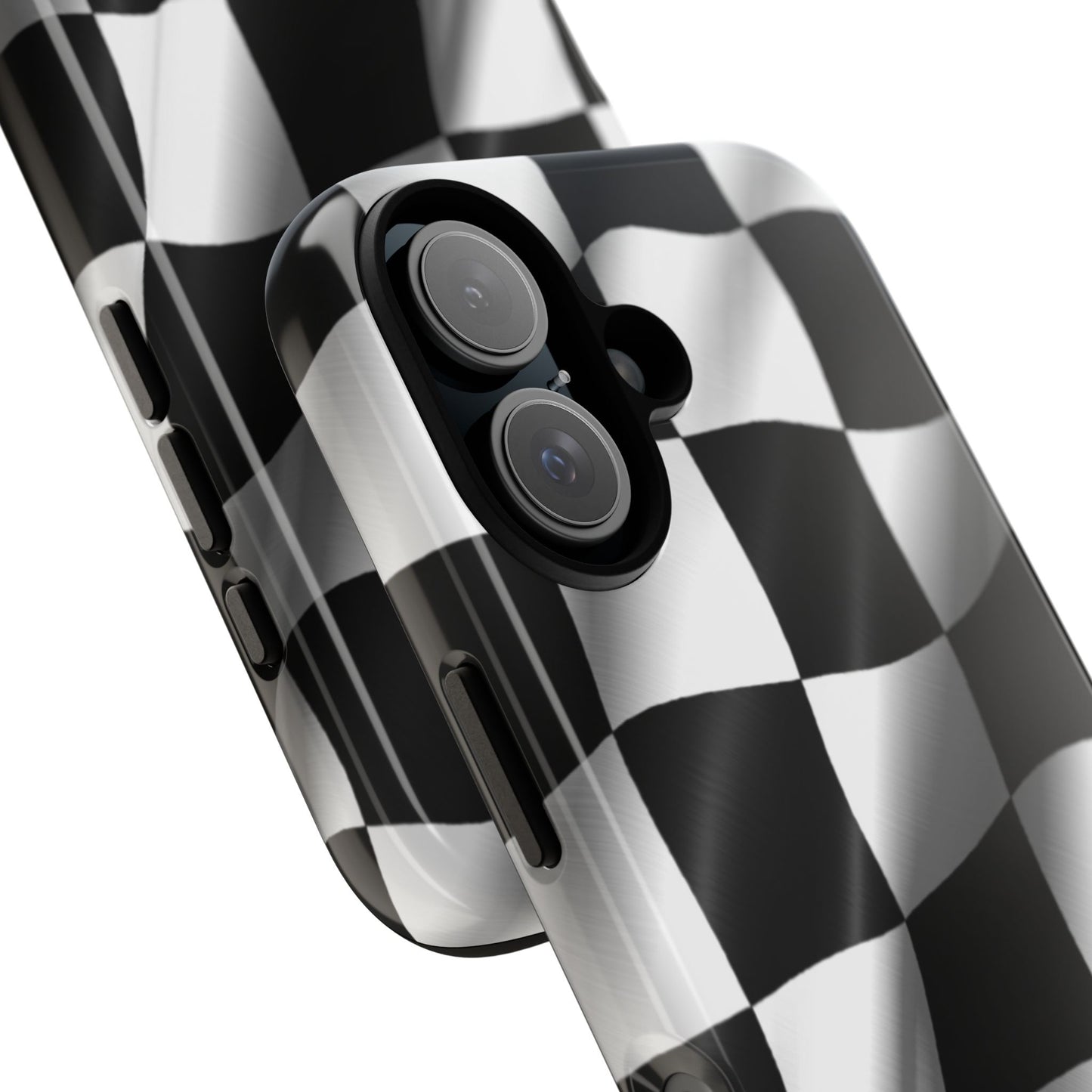 Racing Phone Case, Checkered Flag Design, Tough Case