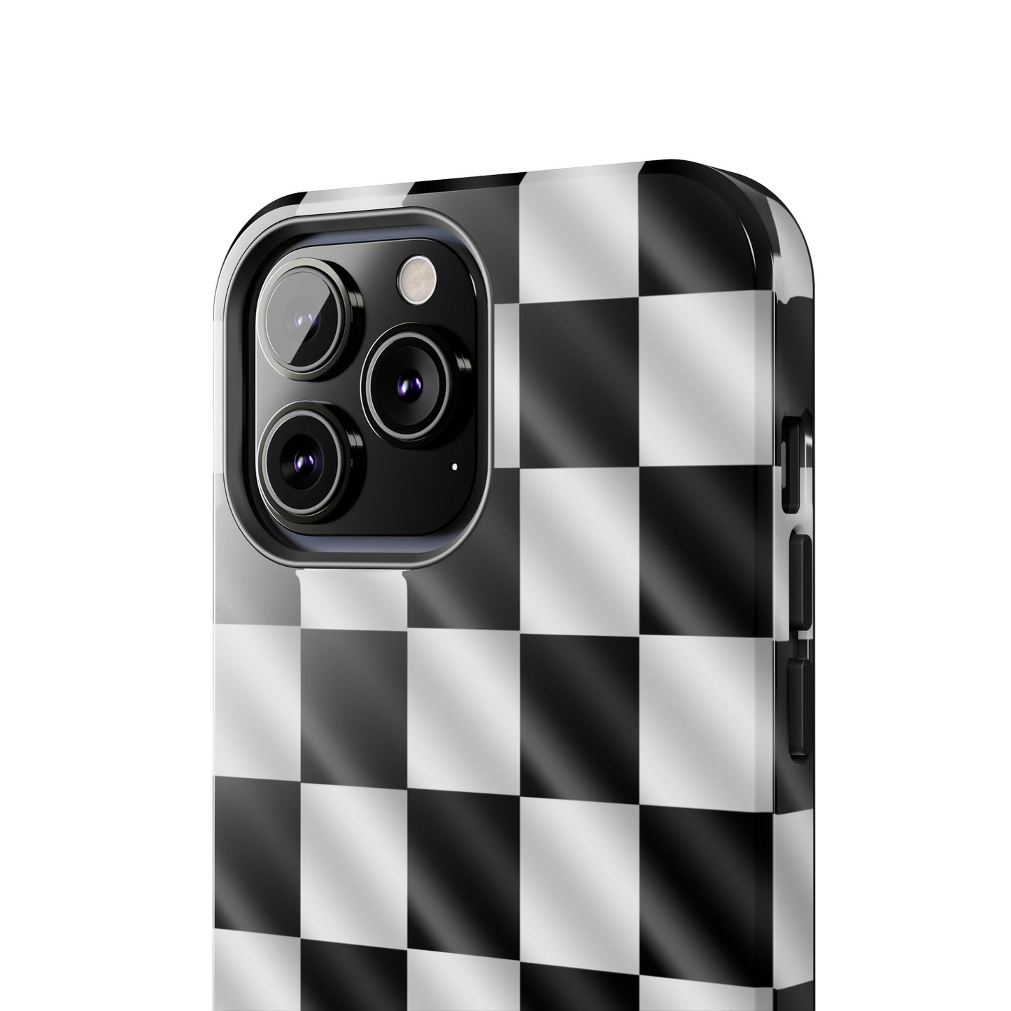 3D Effect Checkered Flag Tough Phone Cases