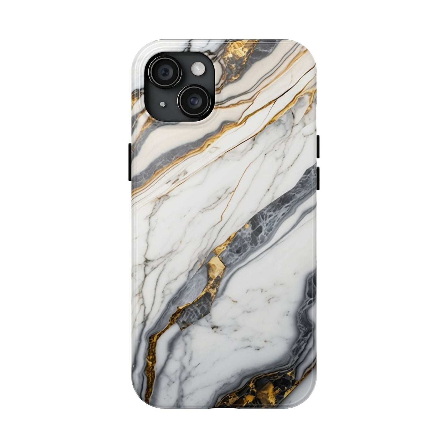 White Gold Marble Tough Phone Cases