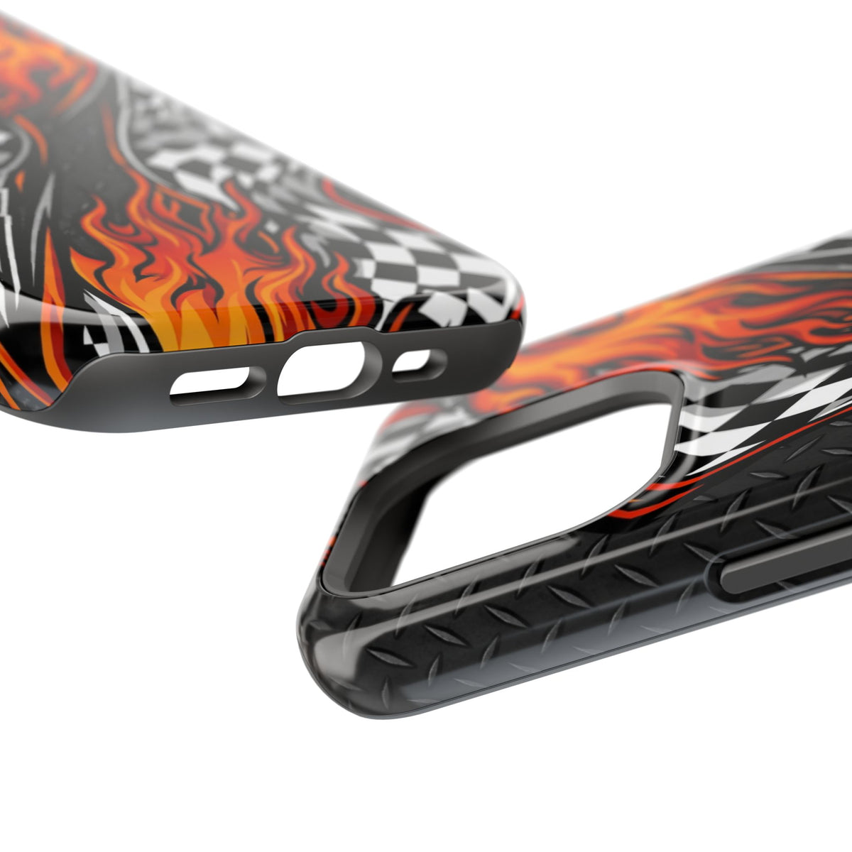 Racing Flames Checkered Flag Magnetic Phone Case