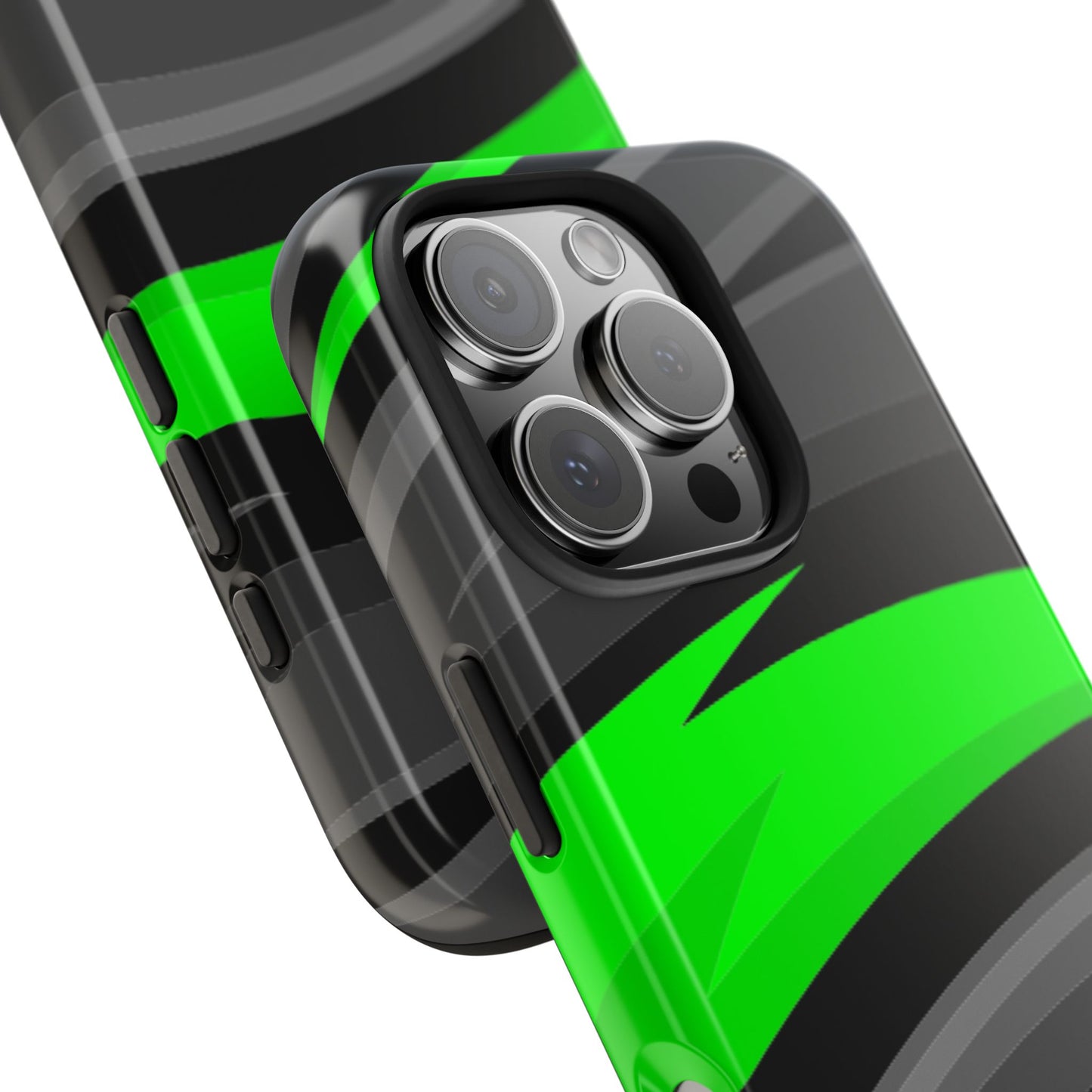 Racing Graphic Green/Black/Gray Tough Phone Cases