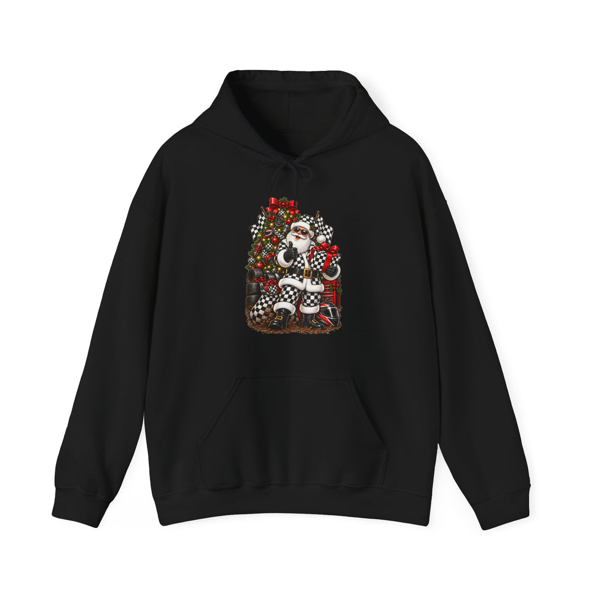 Racing Santa Christmas Holiday Hoodie