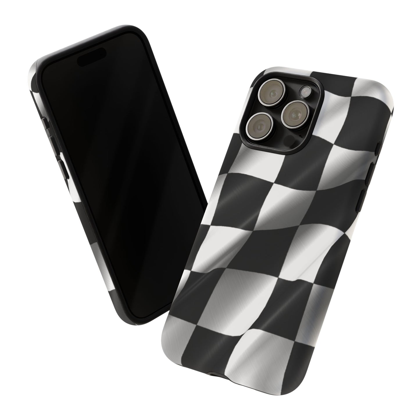 Racing Phone Case, Checkered Flag Design, Tough Case