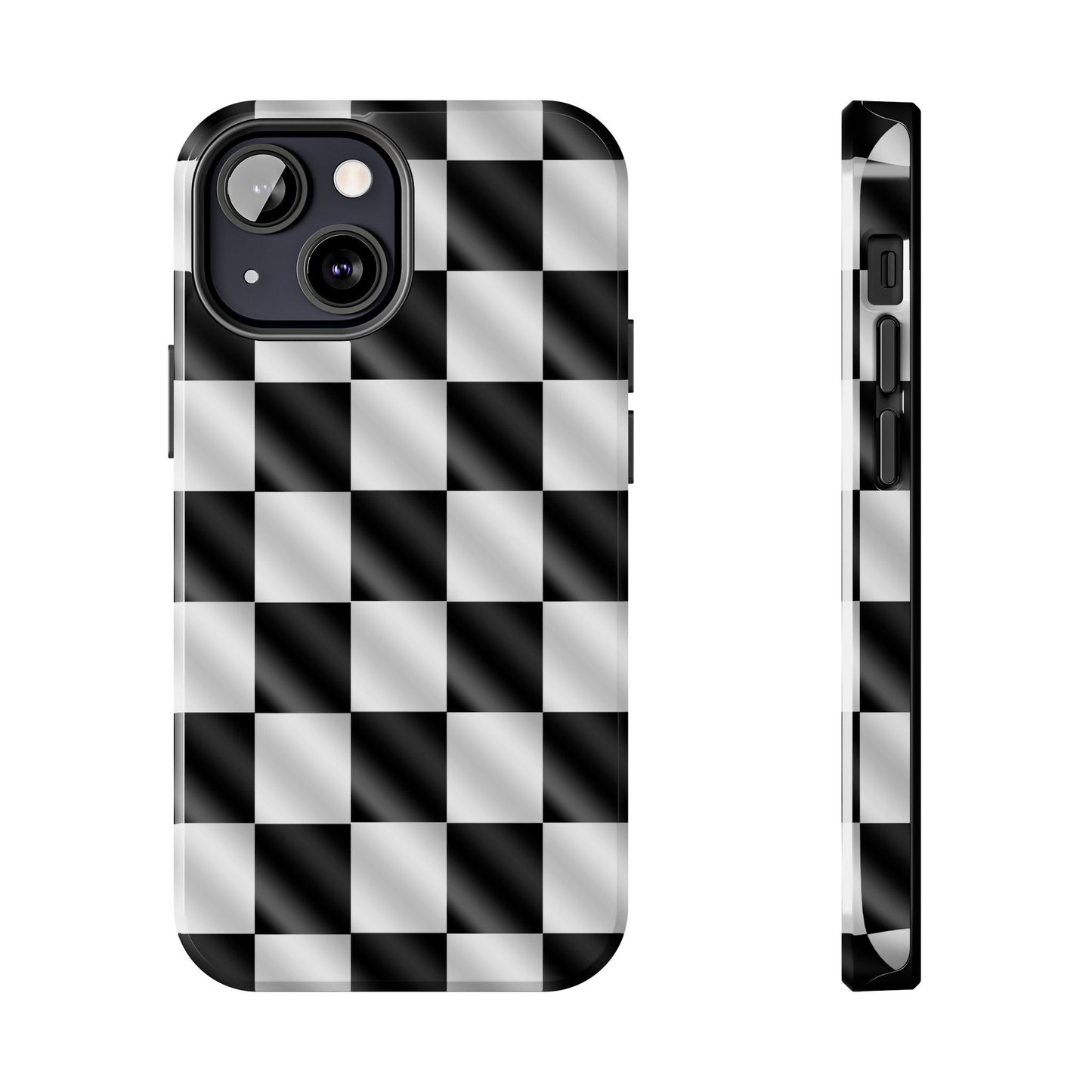 3D Effect Checkered Flag Tough Phone Cases