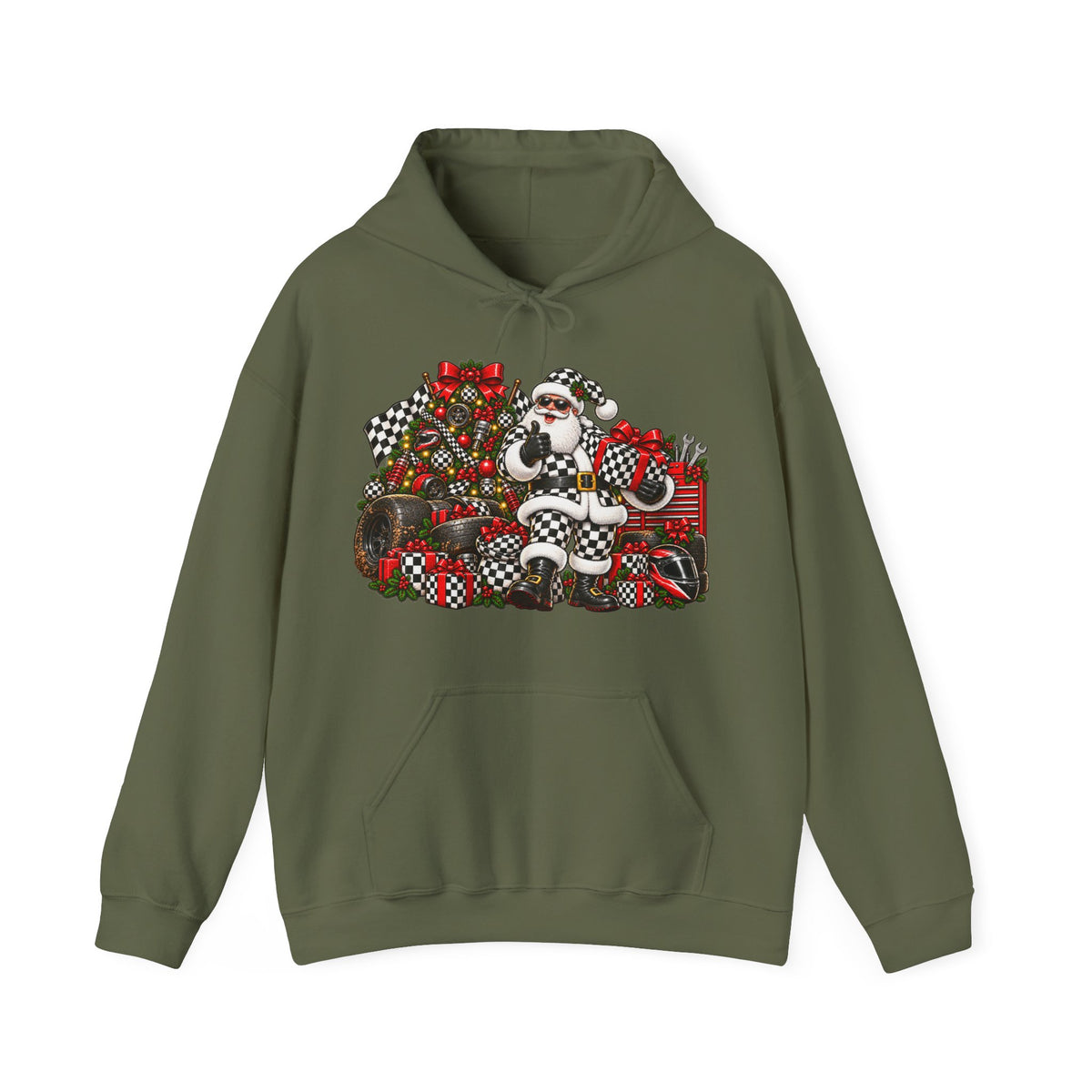 Santa Racemas Christmas Holiday Tree Hoodie