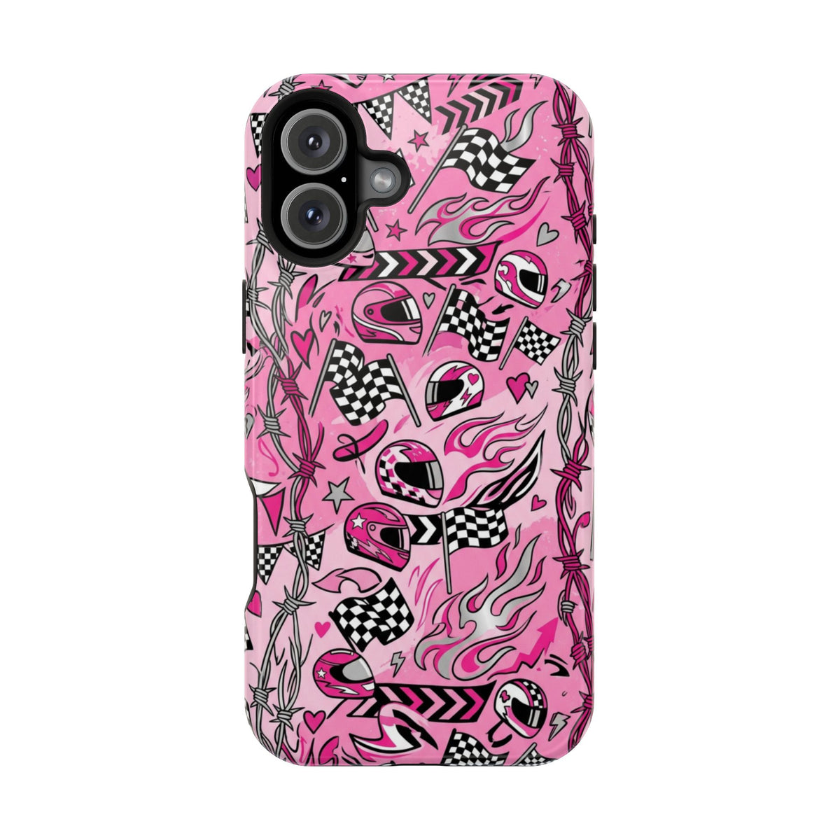 Pink Racing Helmets Magnetic Phone Case