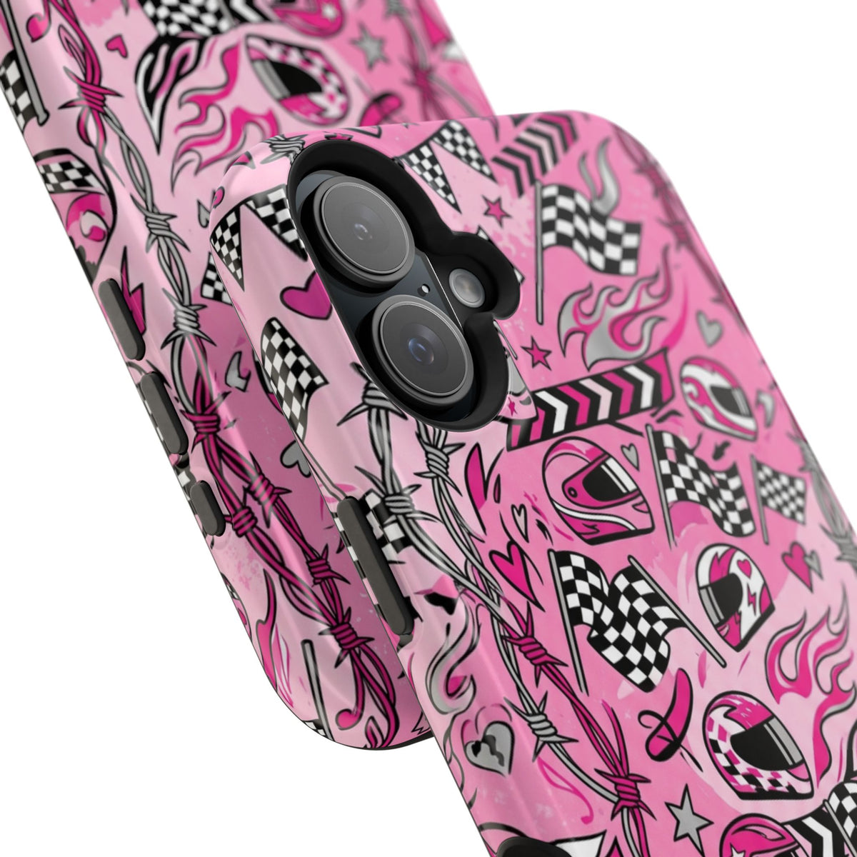 Pink Racing Helmets Magnetic Phone Case