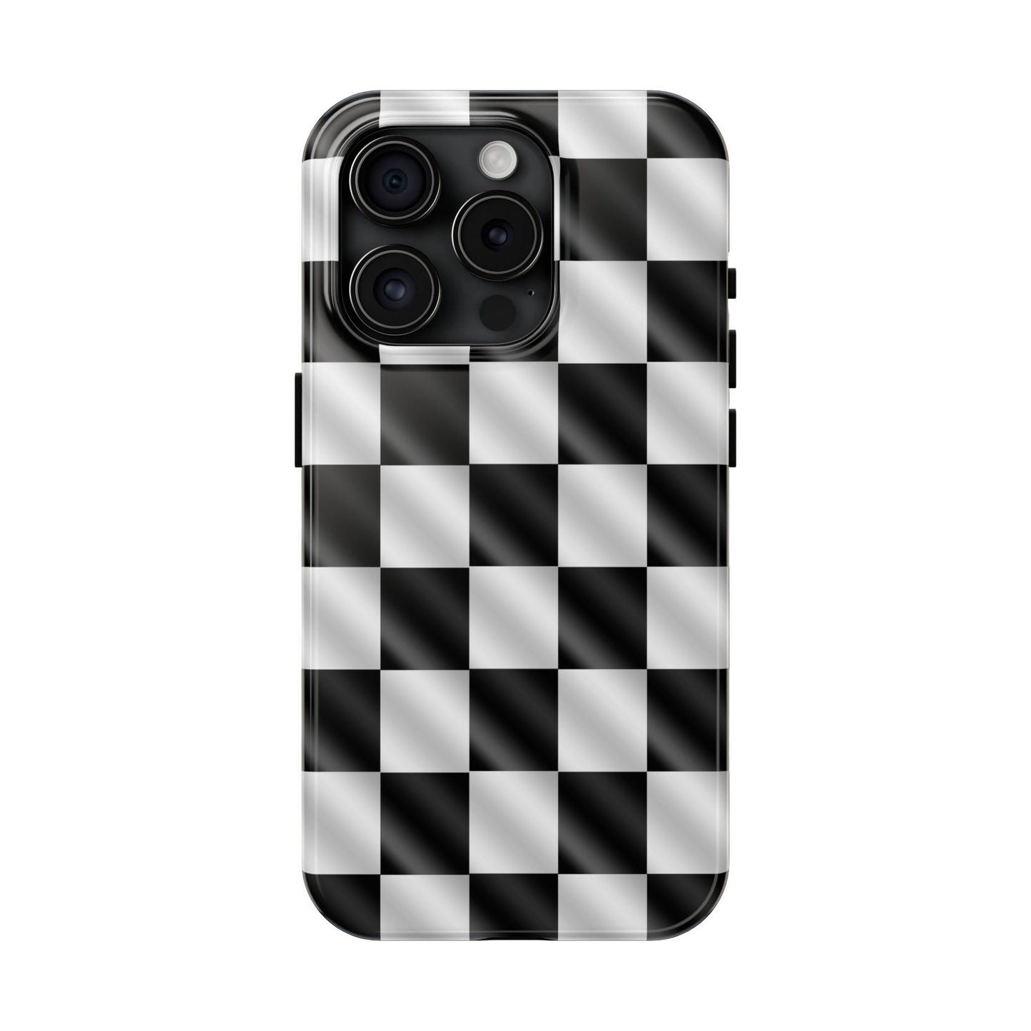 3D Effect Checkered Flag Tough Phone Cases