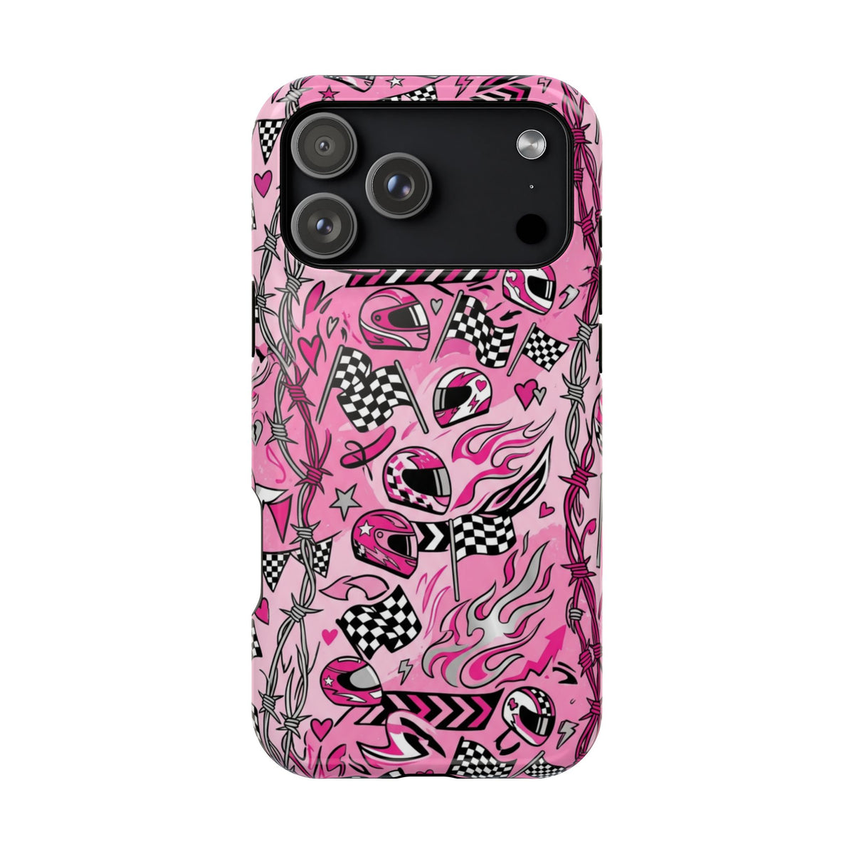 Pink Racing Helmets Magnetic Phone Case