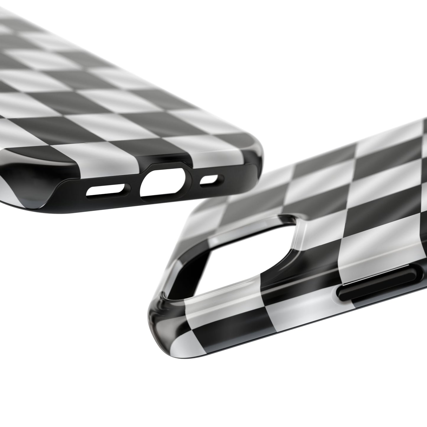 3D Effect Checkered Flag Tough Phone Cases