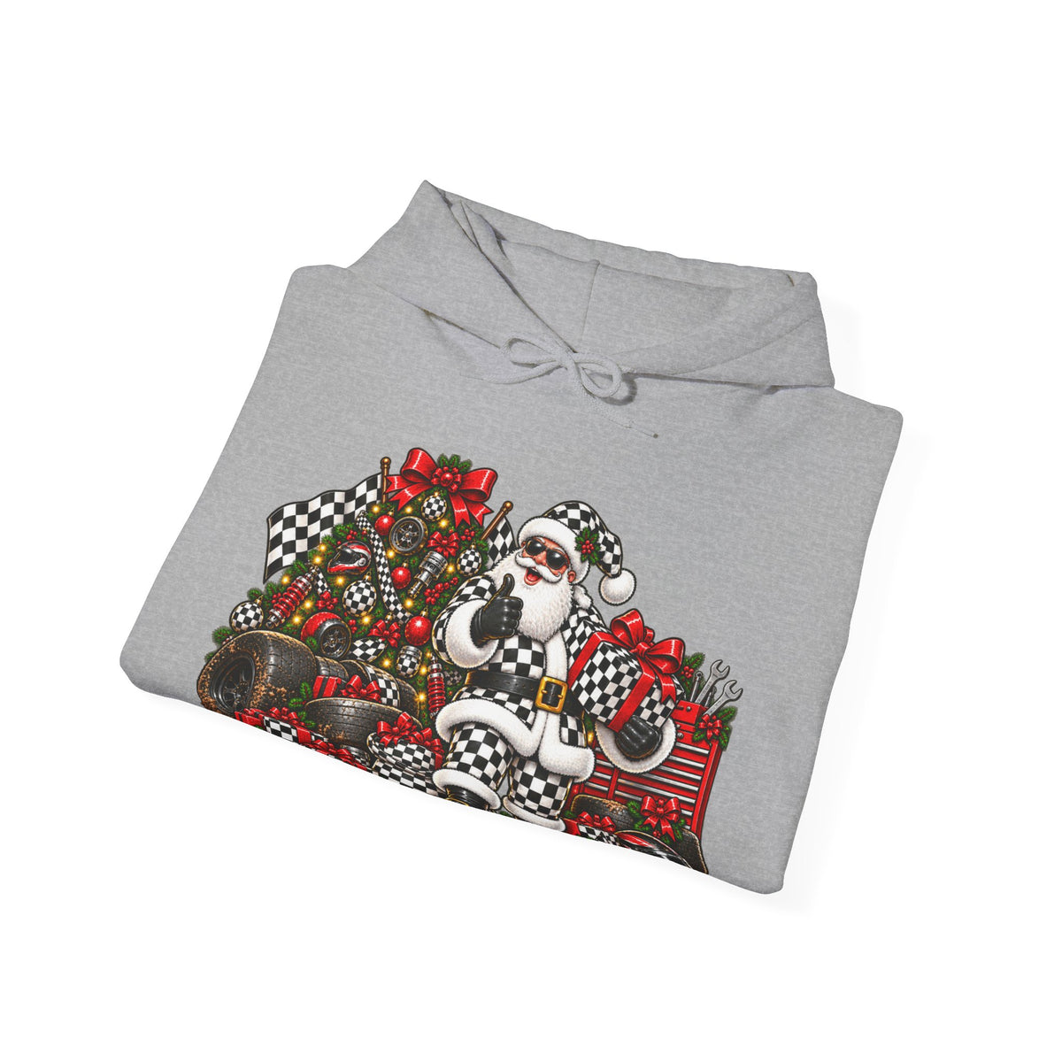 Santa Racemas Christmas Holiday Tree Hoodie