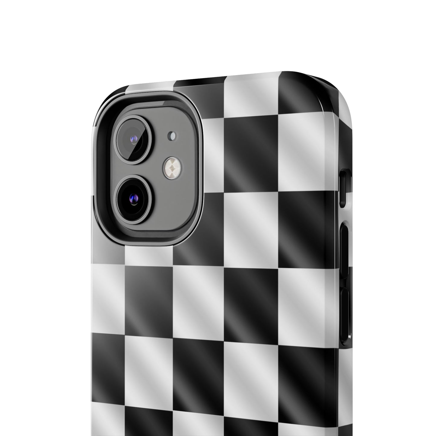 3D Effect Checkered Flag Tough Phone Cases
