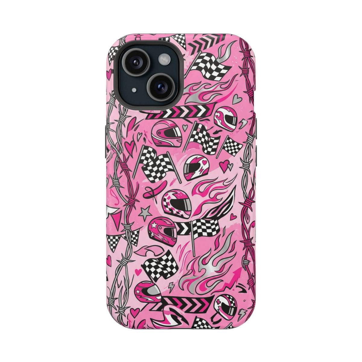Pink Racing Helmets Magnetic Phone Case