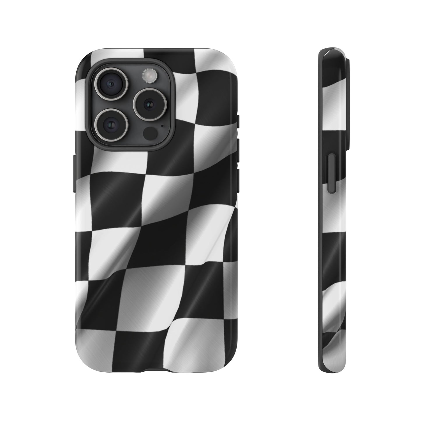 Racing Phone Case, Checkered Flag Design, Tough Case