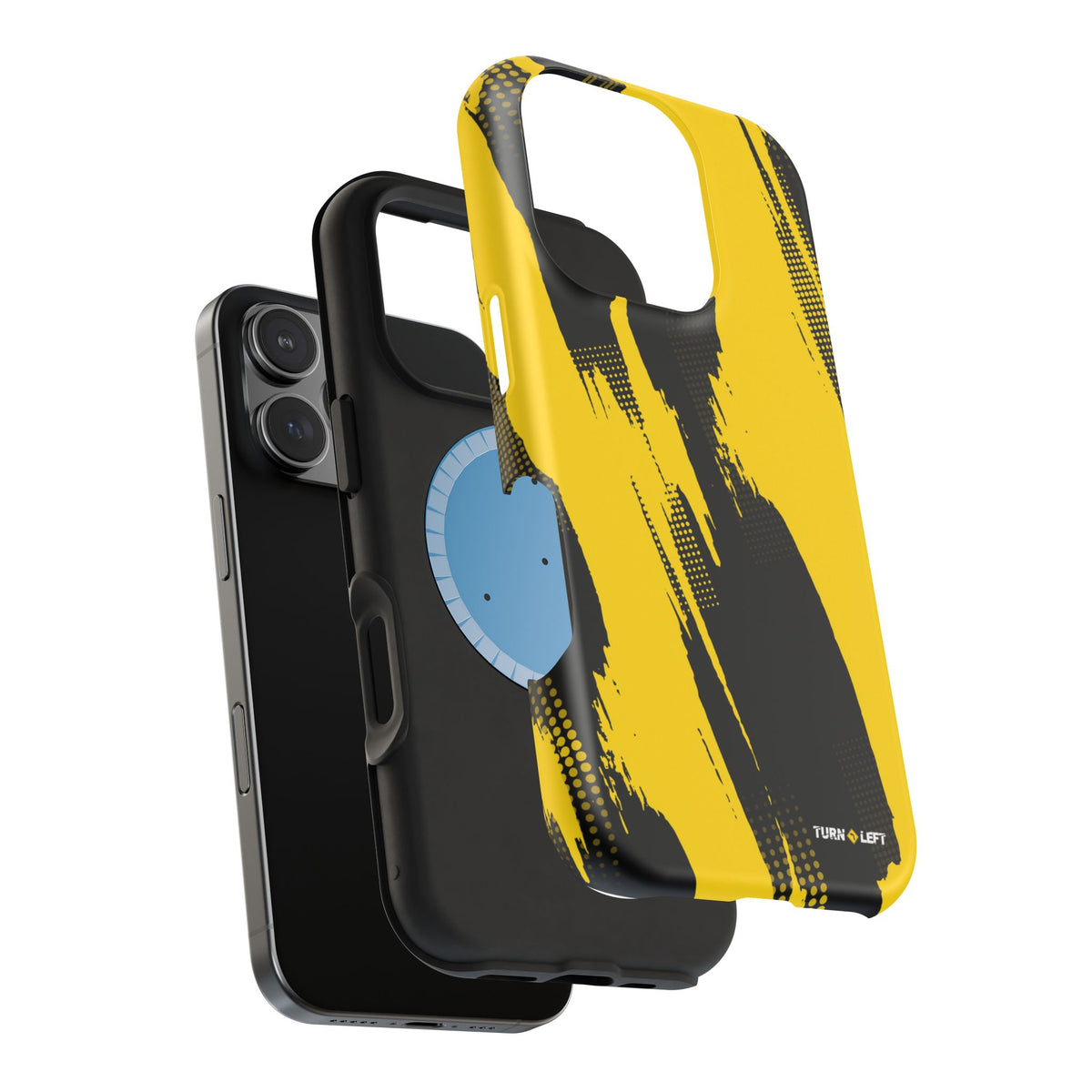 Yellow Black Abstract Brushstroke Magnetic Phone Case