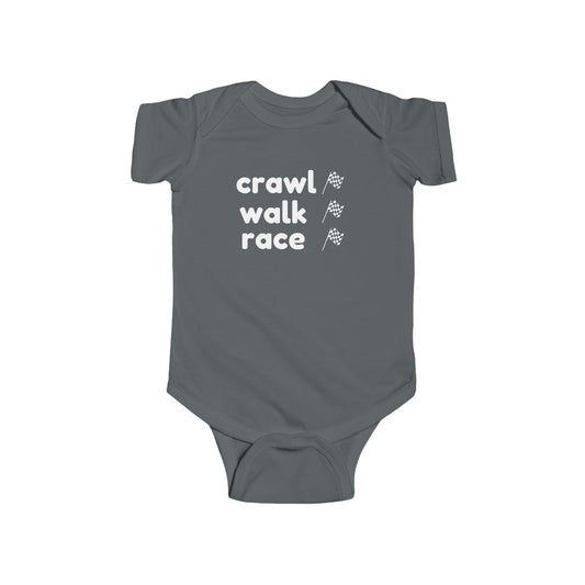 CRAWL WALK RACE Infant Fine Jersey Bodysuit*