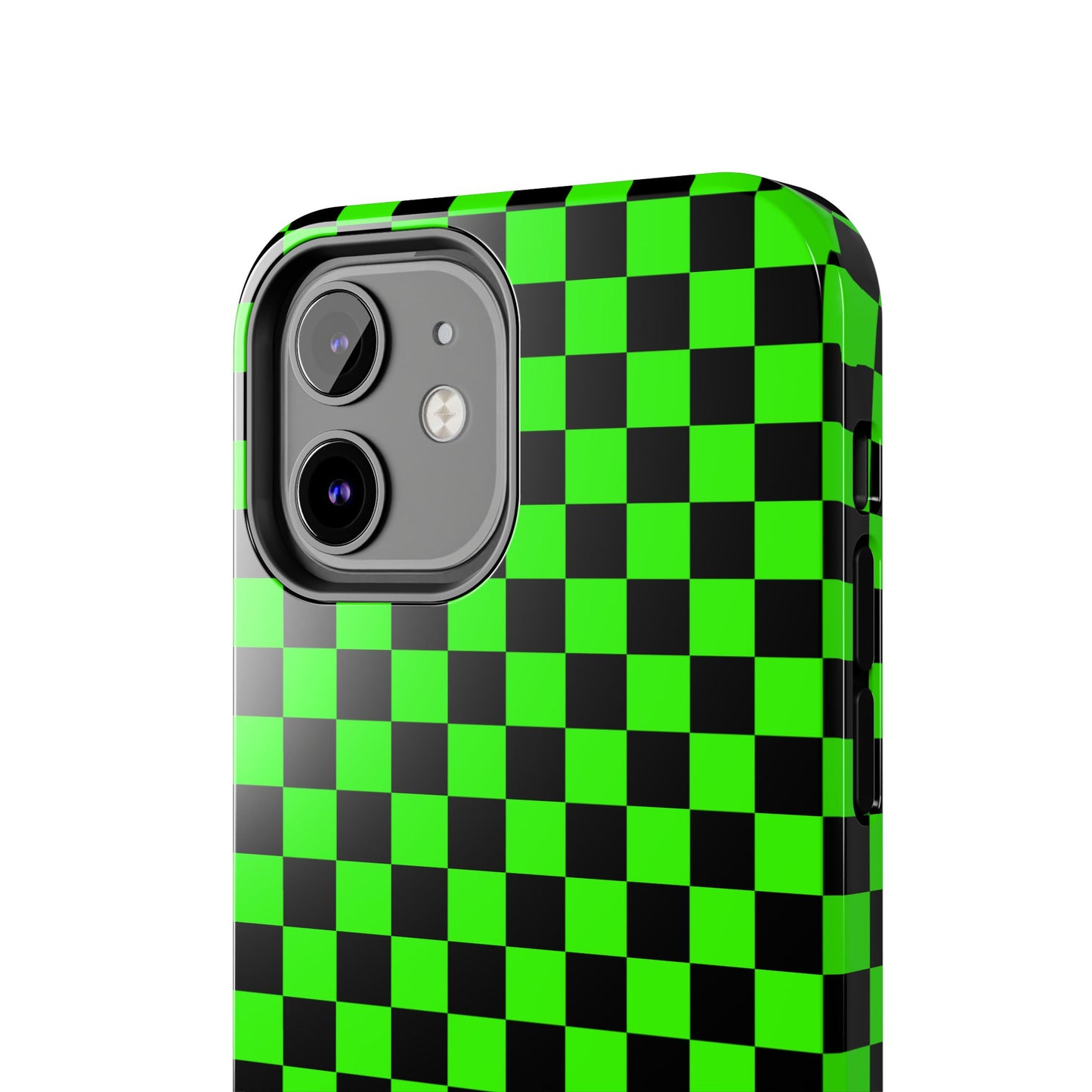 Green and Black Checkered Checkerboard Tough Phone Case