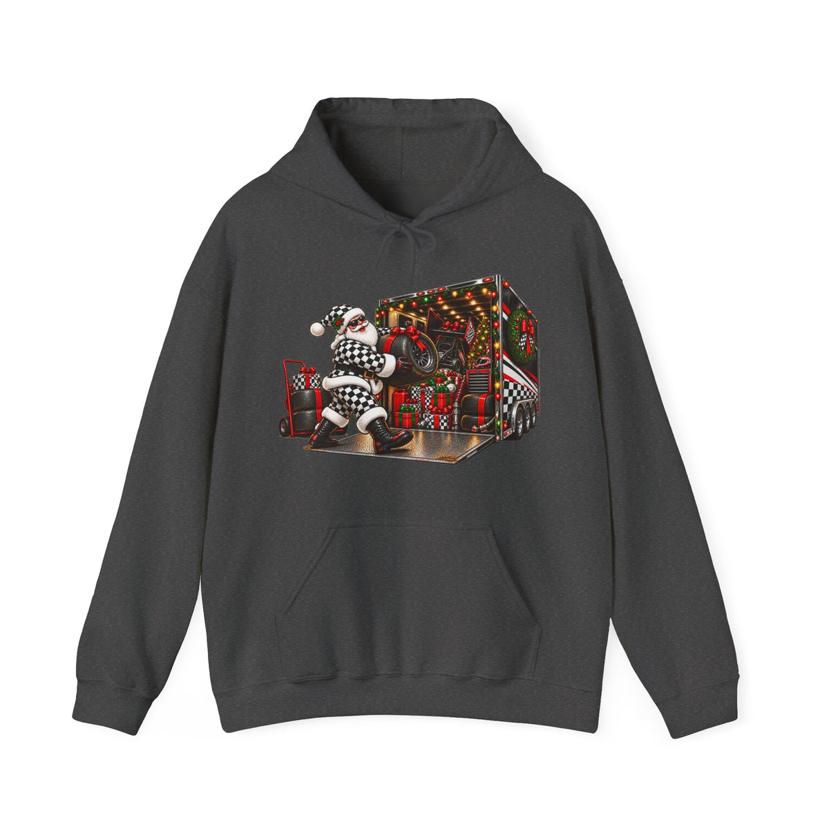 Racing Santa Racemas Call Hauler Christmas Hoodie