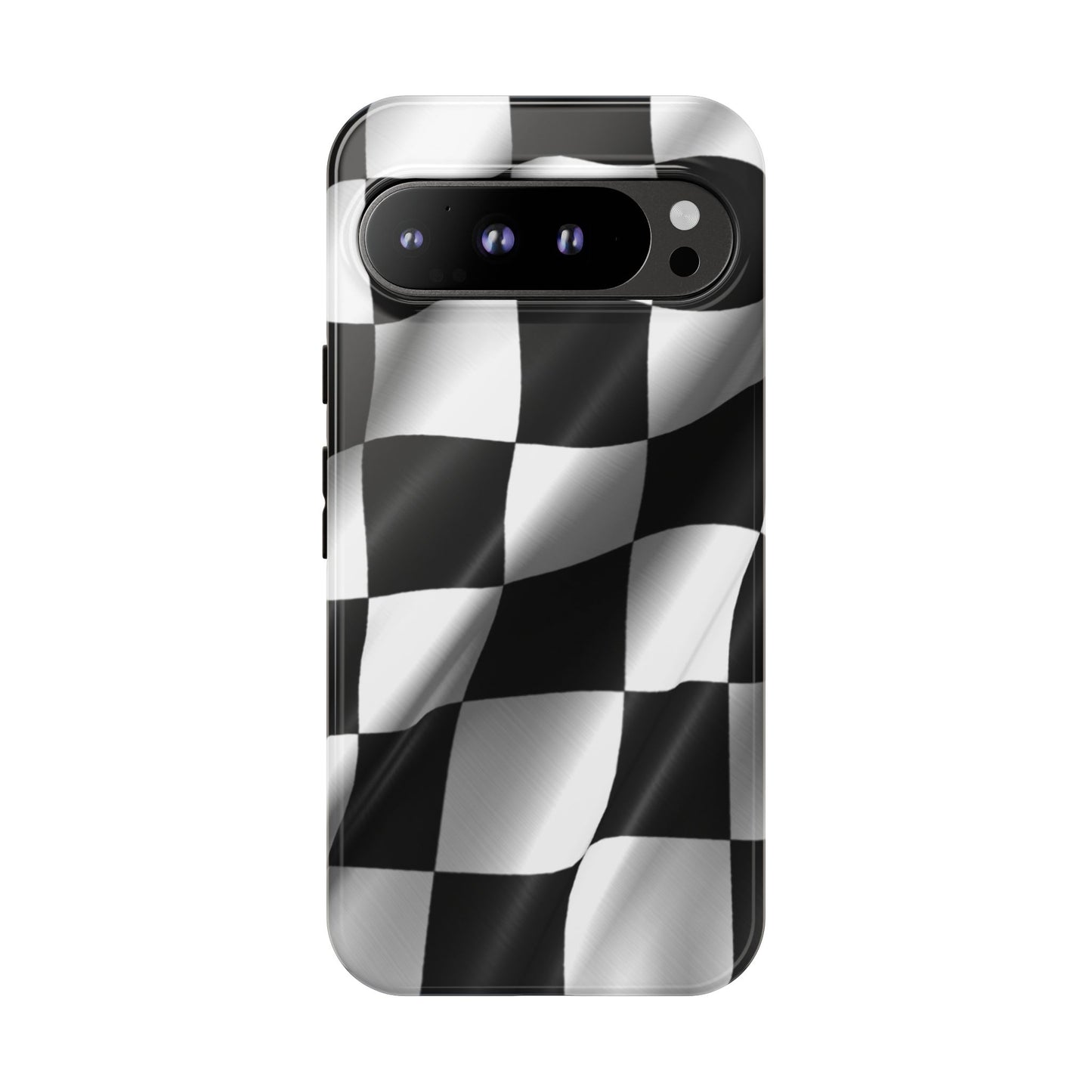 Racing Phone Case, Checkered Flag Design, Tough Case