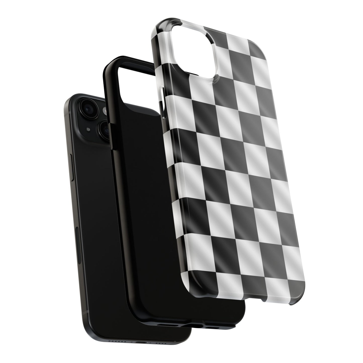 3D Effect Checkered Flag Tough Phone Cases