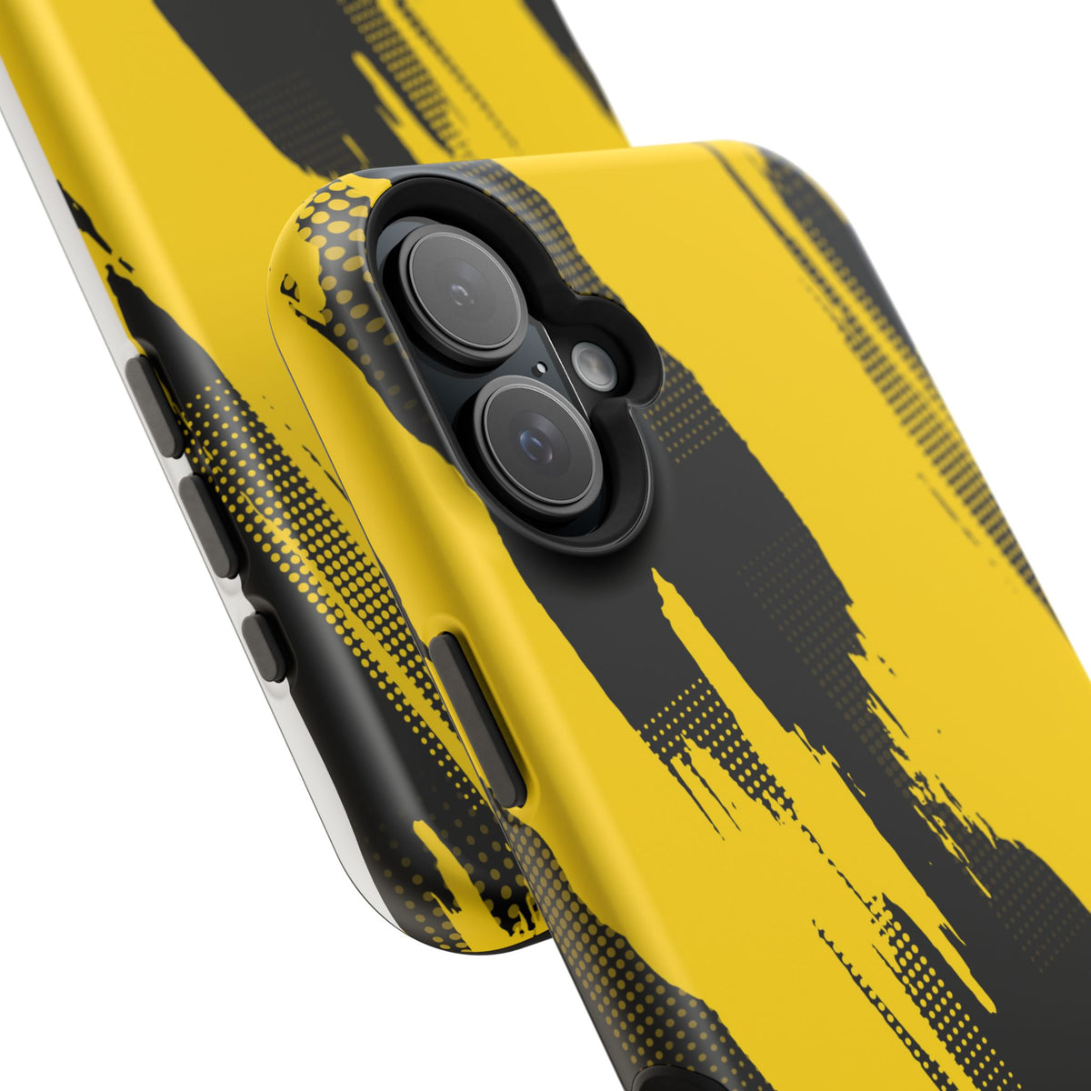 Yellow Black Abstract Brushstroke Magnetic Phone Case
