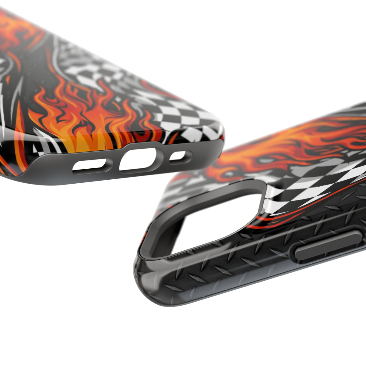 Racing Flames Checkered Flag Magnetic Phone Case