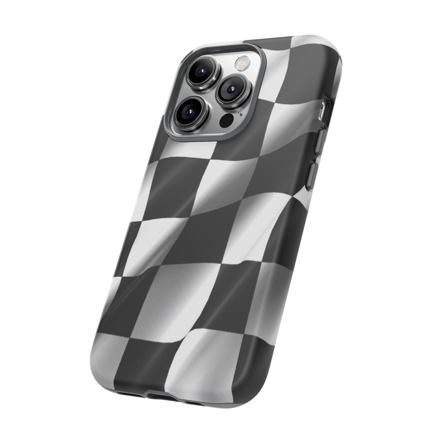 Racing Phone Case, Checkered Flag Design, Tough Case