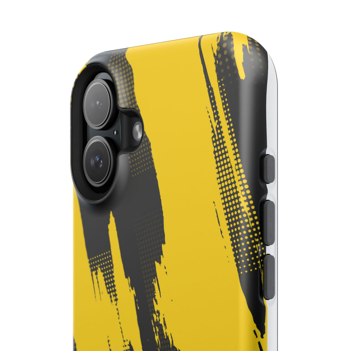 Yellow Black Abstract Brushstroke Magnetic Phone Case