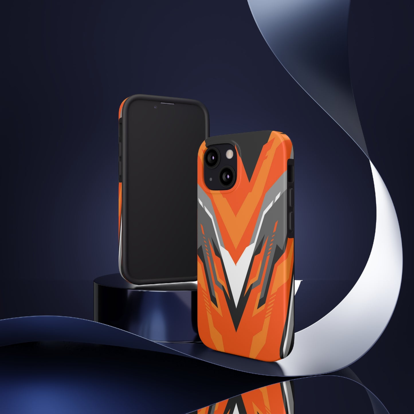 Orange / Black racing Graphic Tough Phone Cases