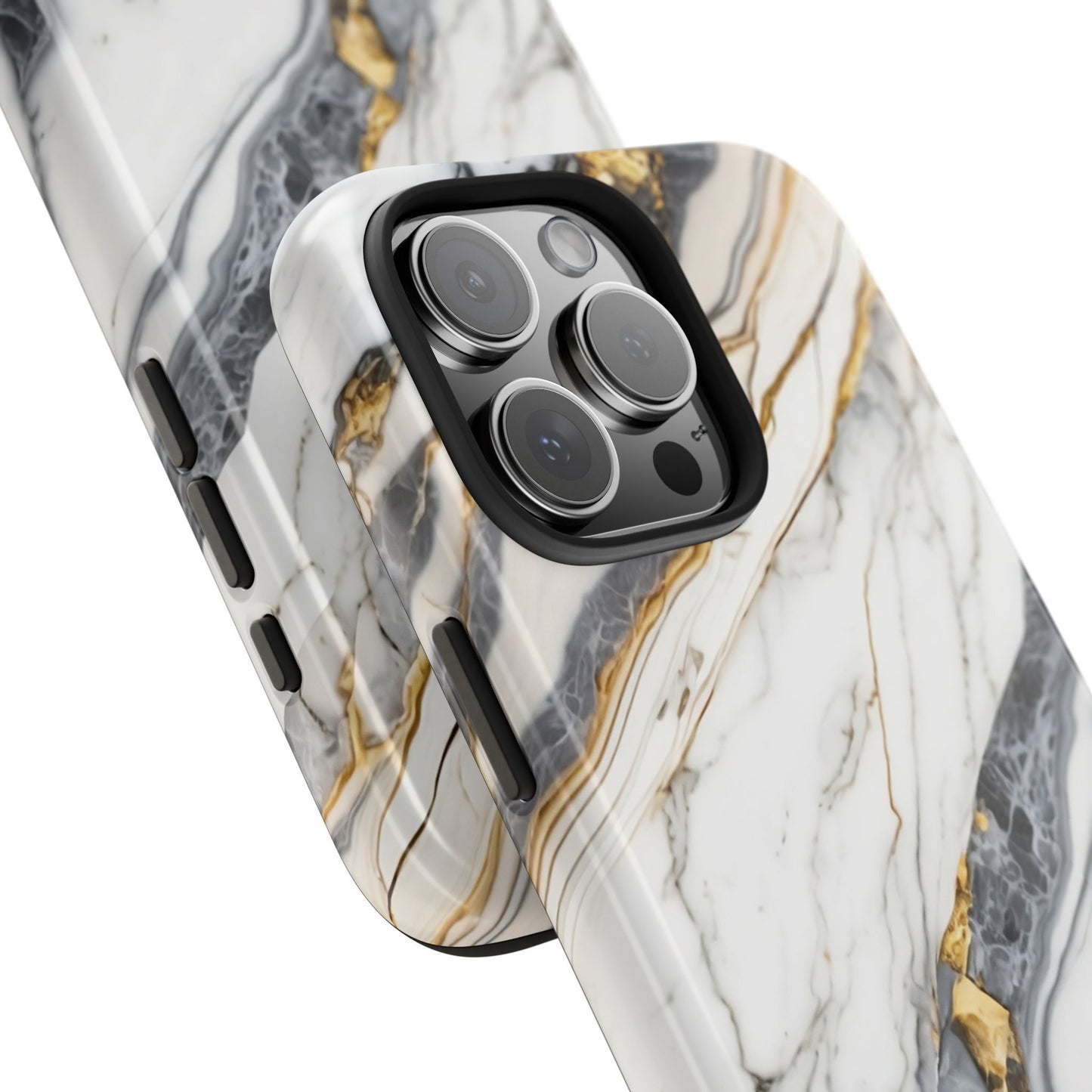 White Gold Marble Tough Phone Cases