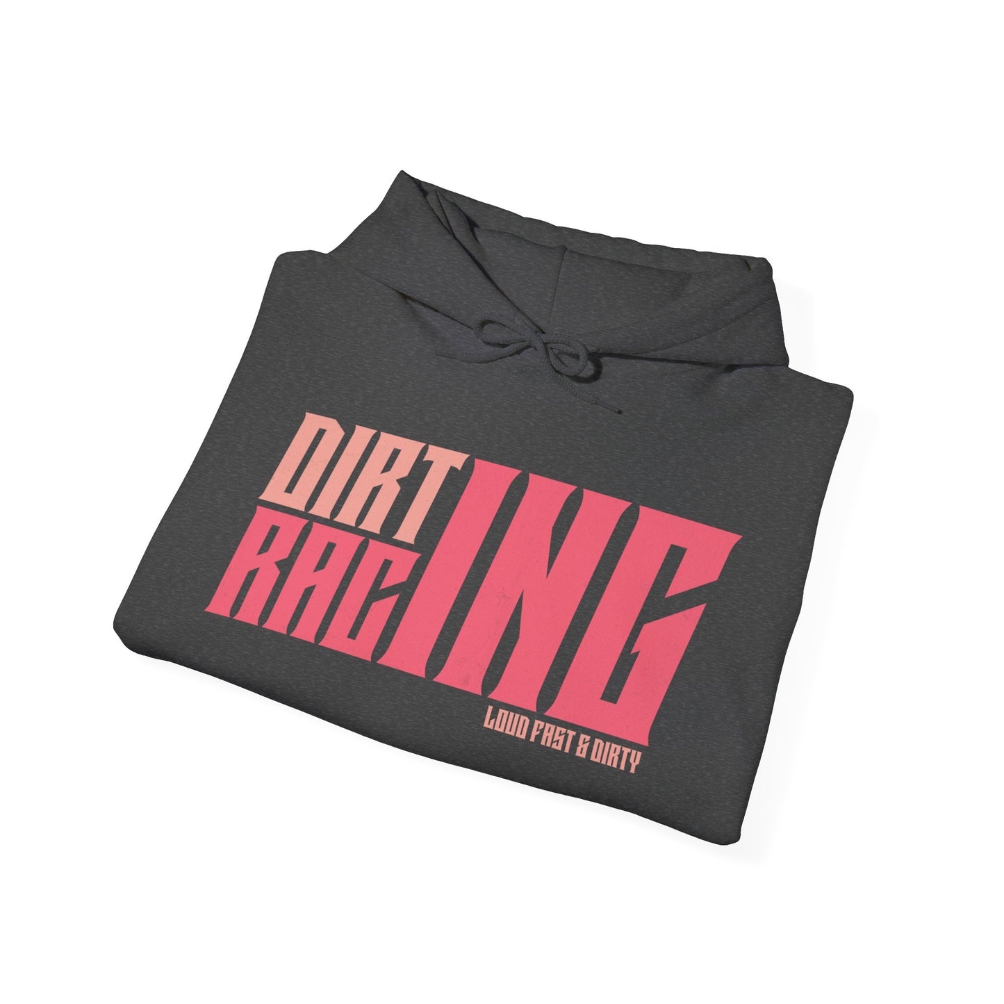 Dirt Track Racing Pink With Sleeve Logo Unisex Heavy Blend™ Hooded Sweatshirt