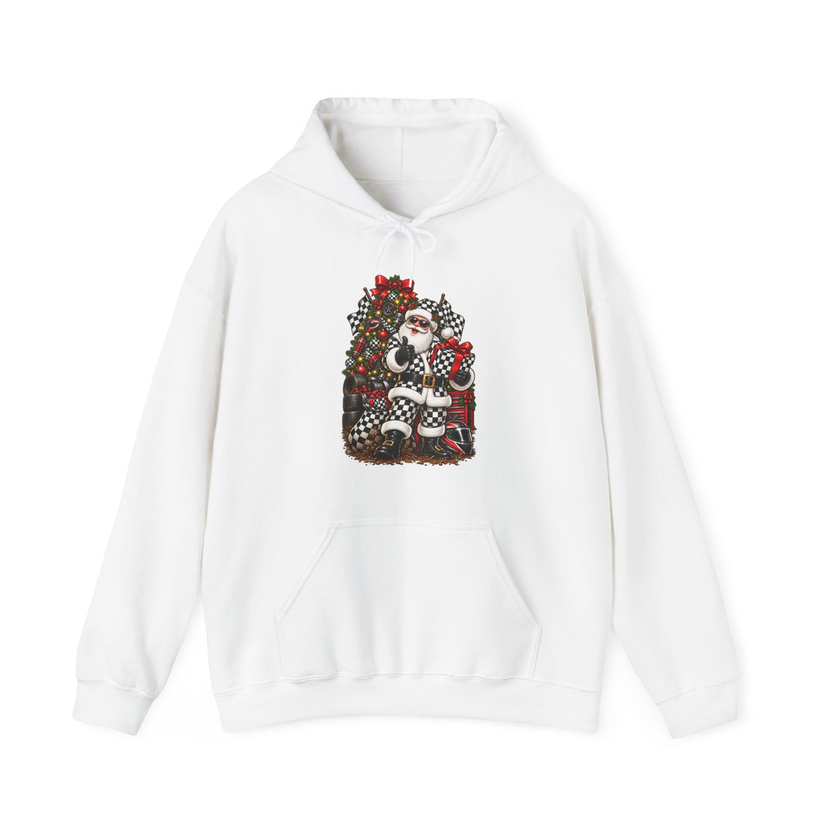 Racing Santa Christmas Holiday Hoodie