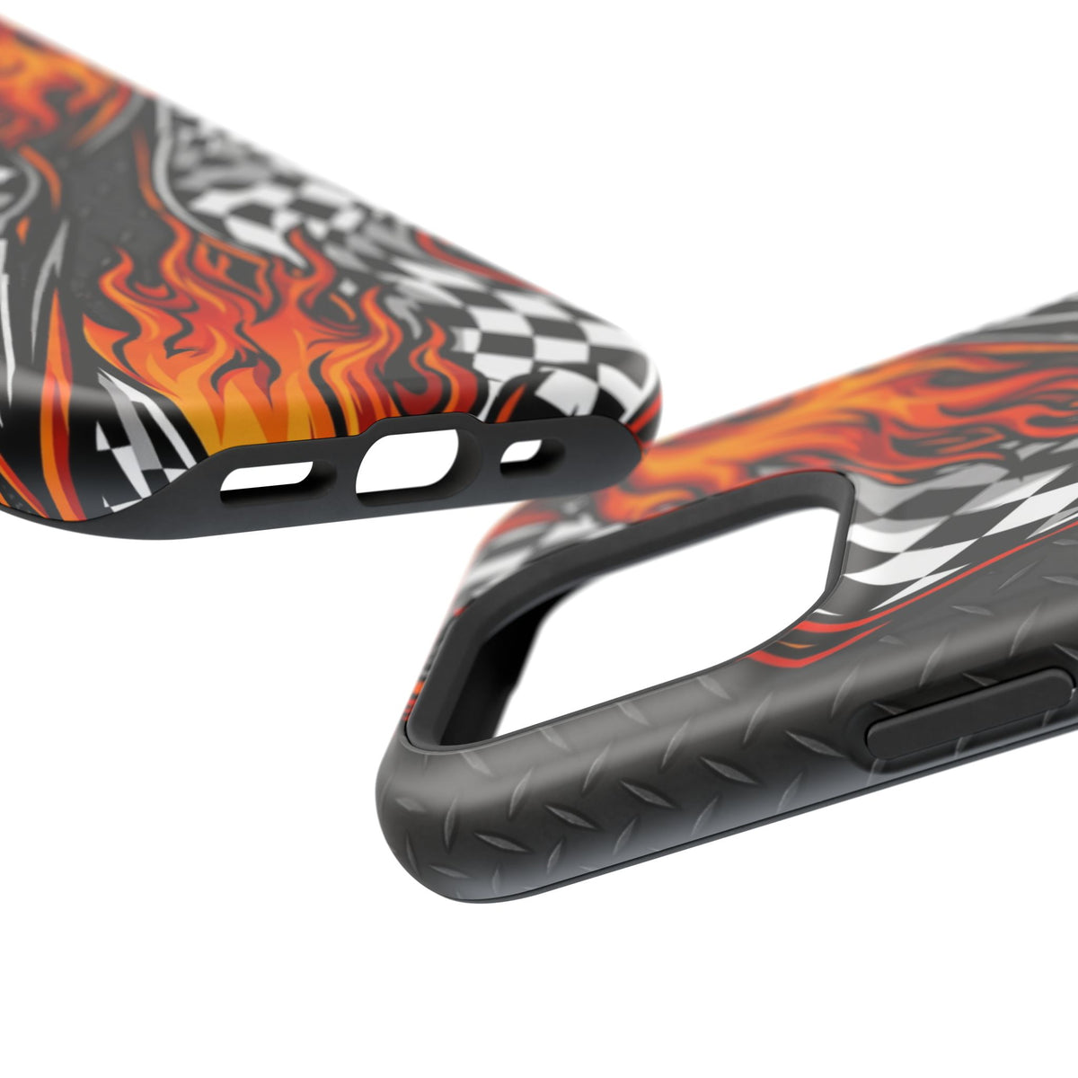Racing Flames Checkered Flag Magnetic Phone Case